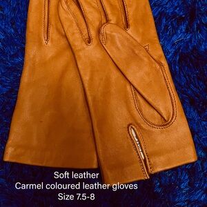 Vintage 1980s soft leather gloves – tan, size 8